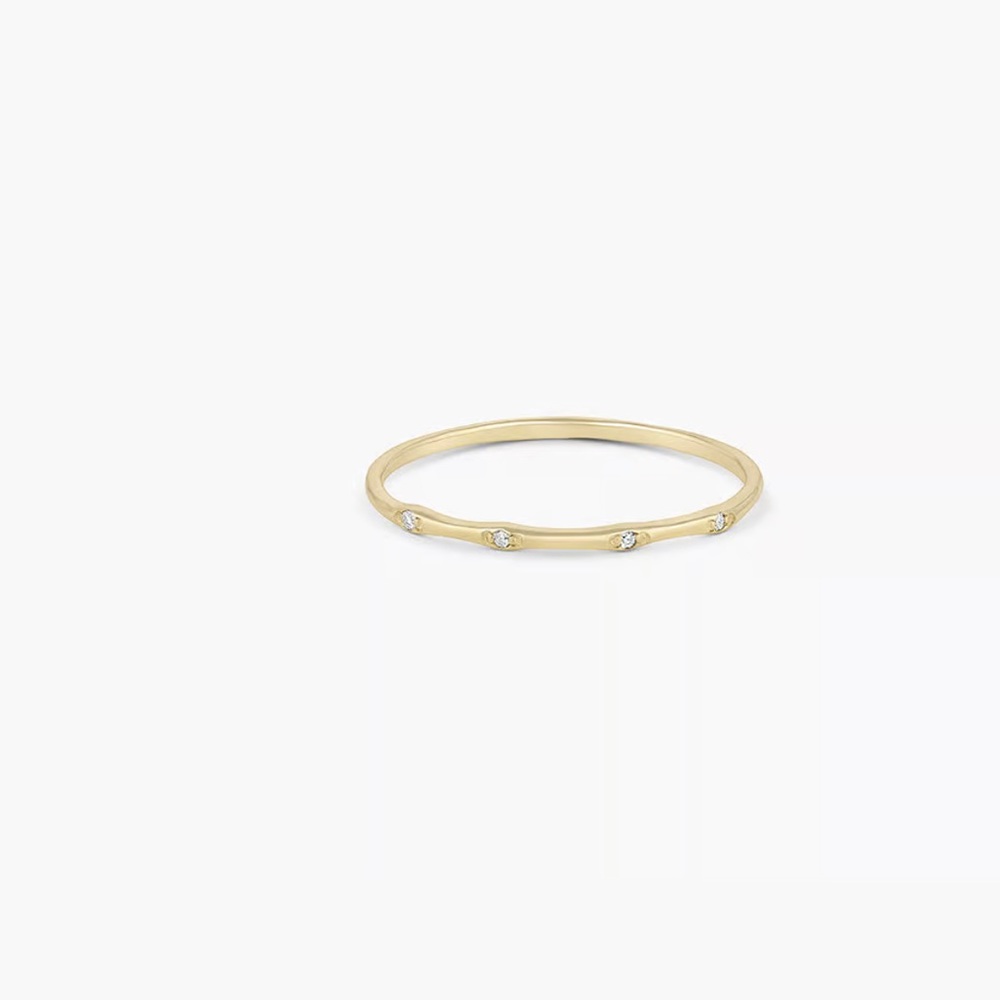 Gorjana Fine Jewelry Gold and Diamond Dainty Stacking Ring